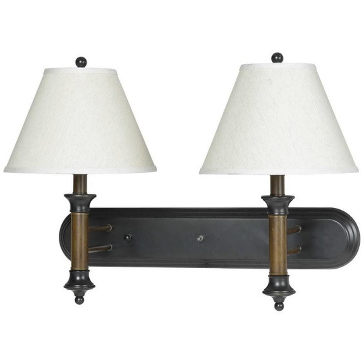 Cal Lighting LA-60007W2L-2 Hotel 2 Light 11 inch Dark Bronze Wall Lamp Wall Light