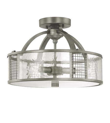 Capital Lighting 4851gr Davis 3 Light 15 Inch Graphite Semi Flush Ceiling Light