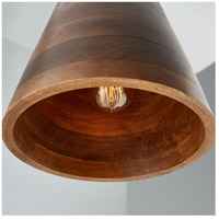 Elijah 1 Light 10 inch Medium Wood and Matte Brass Pendant Ceiling Light