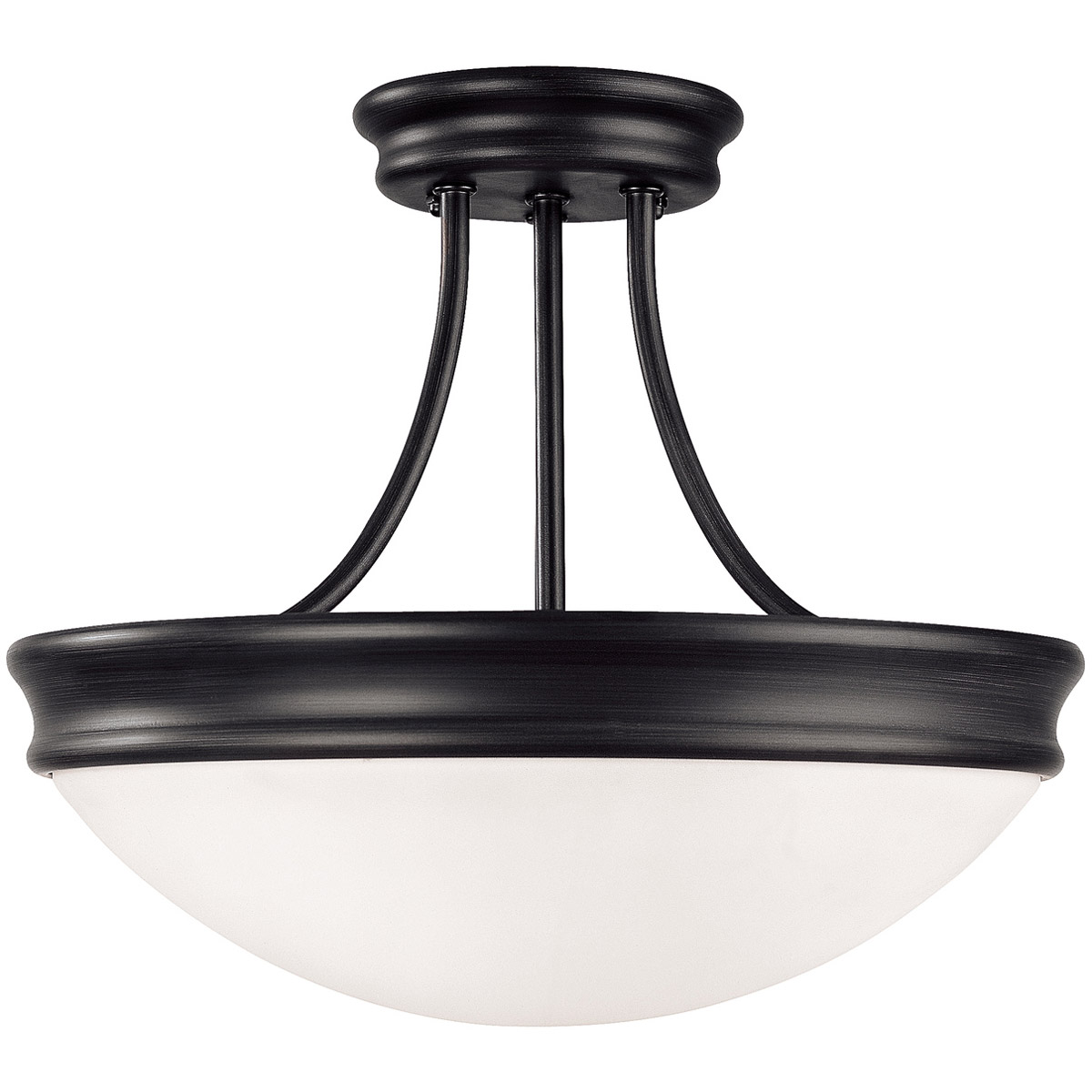 Lighting New York 2037MB Capital Lighting Hansen 3 Light 14 inch Matte Black Semi-Flush Mount Ceiling Light 2037MB - Open Box