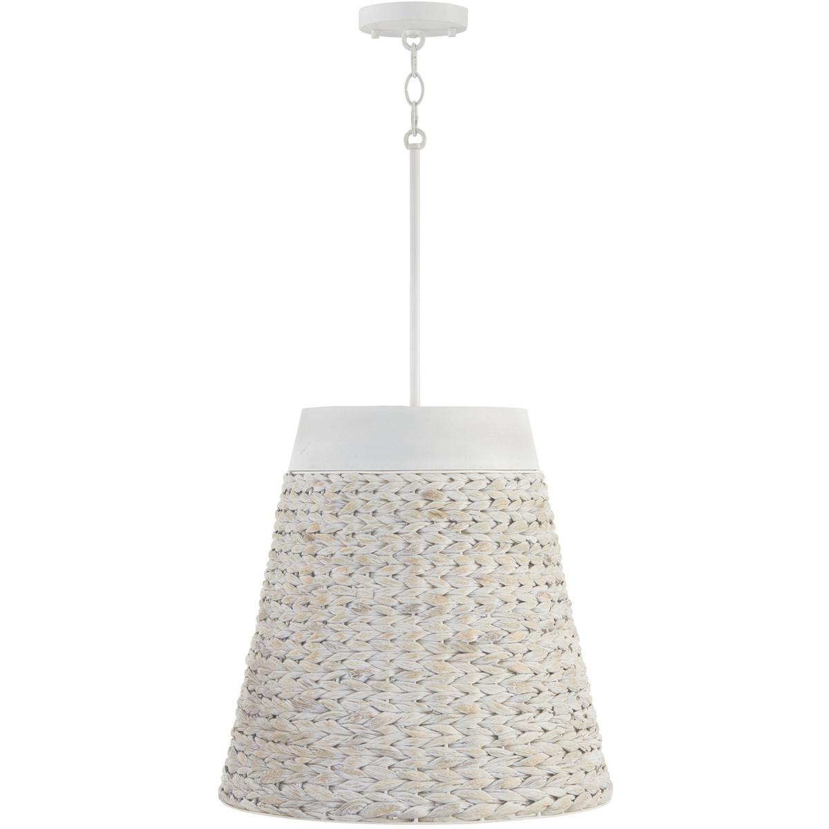 Capital Lighting 343941HW Tallulah 4 Light 18 inch Chalk Wash Pendant Ceiling Light
