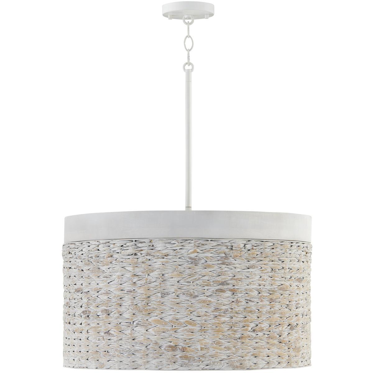 Capital Lighting 343942HW Tallulah 4 Light 24 inch Chalk Wash Pendant Ceiling Light