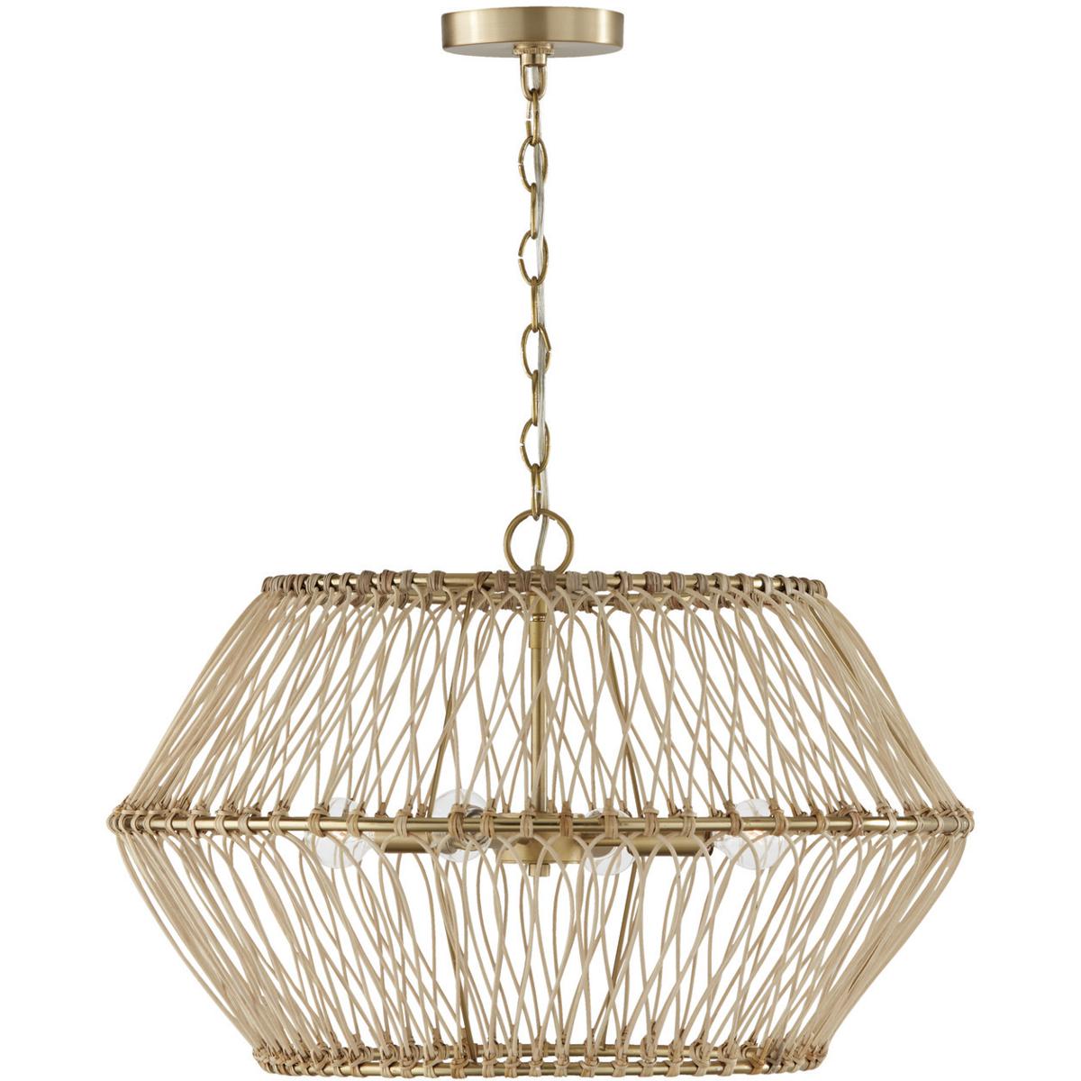 Capital Lighting 344142MA Wren 4 Light 24.25 inch Matte Brass Pendant Ceiling Light