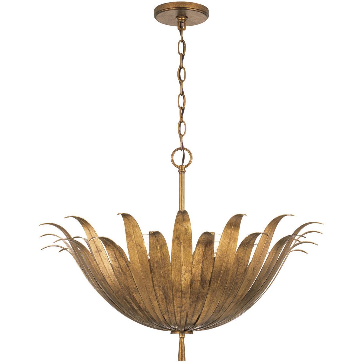 Capital Lighting 349541AG Eden 4 Light 24 inch Antique Gold Pendant Ceiling Light