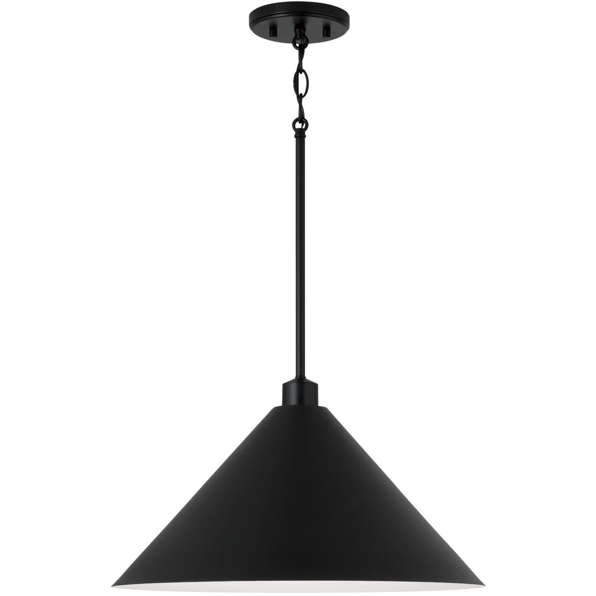 Lighting New York 351311MB Capital Lighting Alden 1 Light 18 inch Matte Black Pendant Ceiling Light 351311MB - Open Box