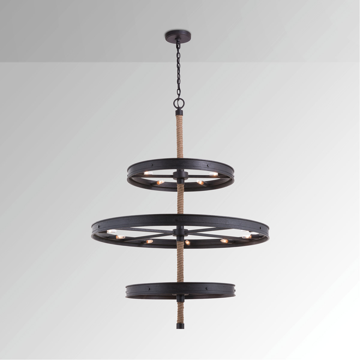 capital lighting 430703ri walker 20 light 40 inch rustic iron