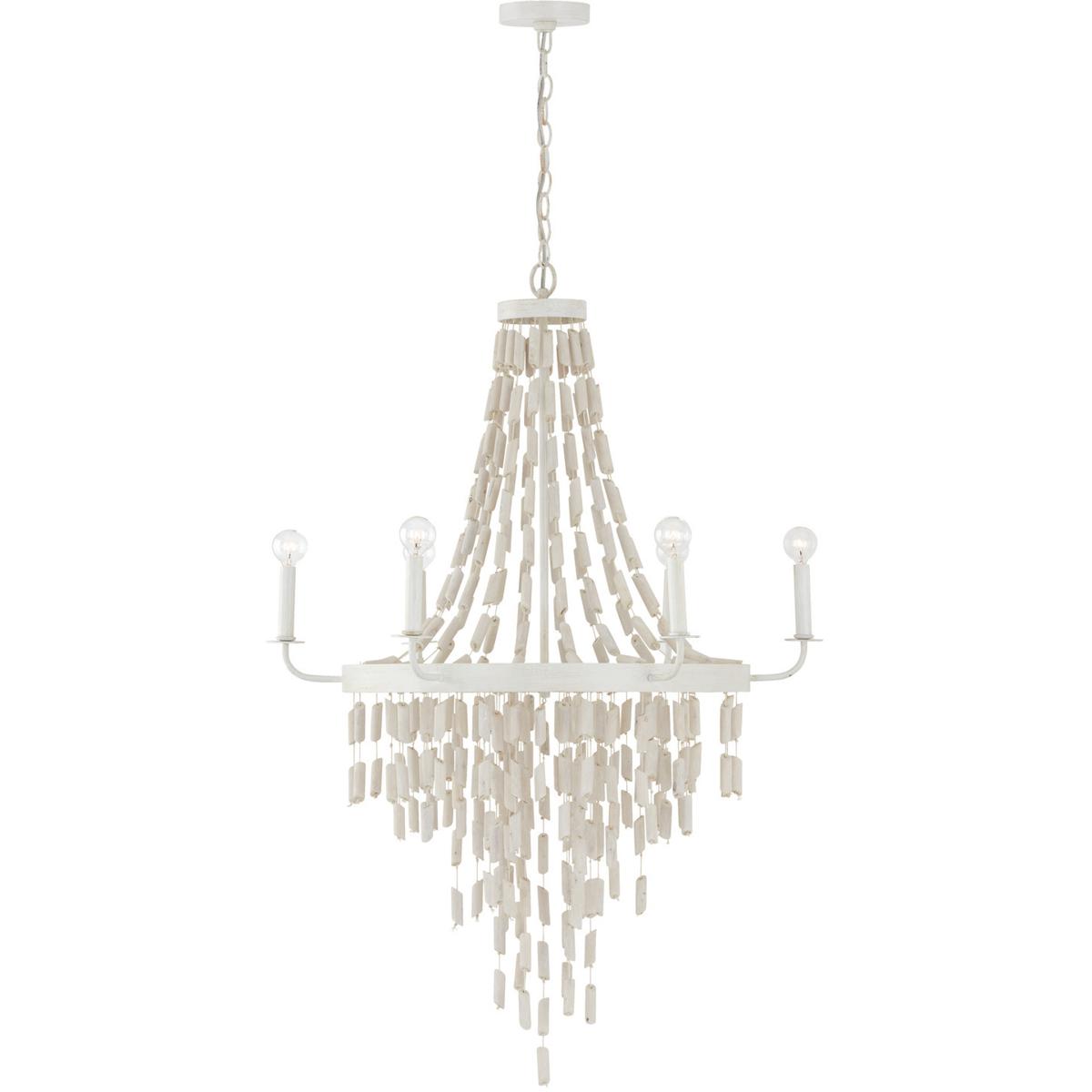 Capital Lighting 447761OW Carissa 6 Light 31 inch Organic White Chandelier Ceiling Light