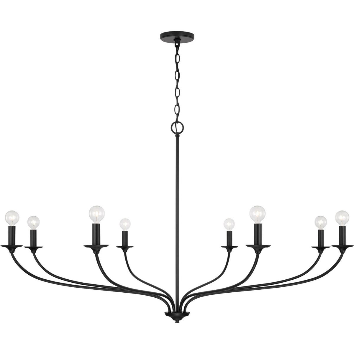Capital Lighting 449981MB Dolan 8 Light 52 inch Matte Black Chandelier Ceiling Light