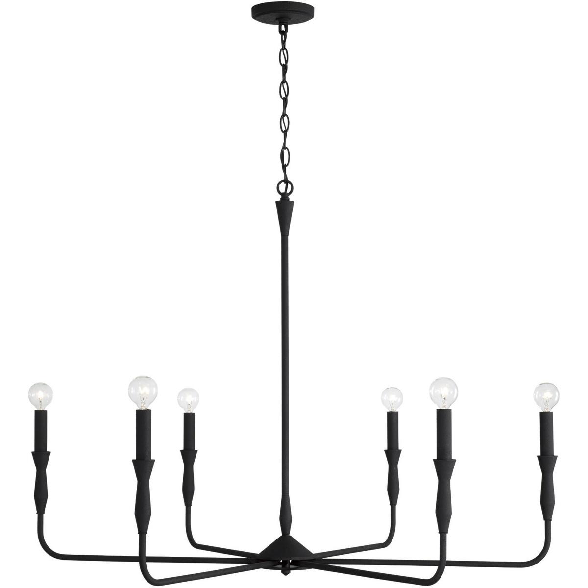 Capital Lighting 450362XK Paloma 6 Light 41 inch Textured Black Chandelier Ceiling Light