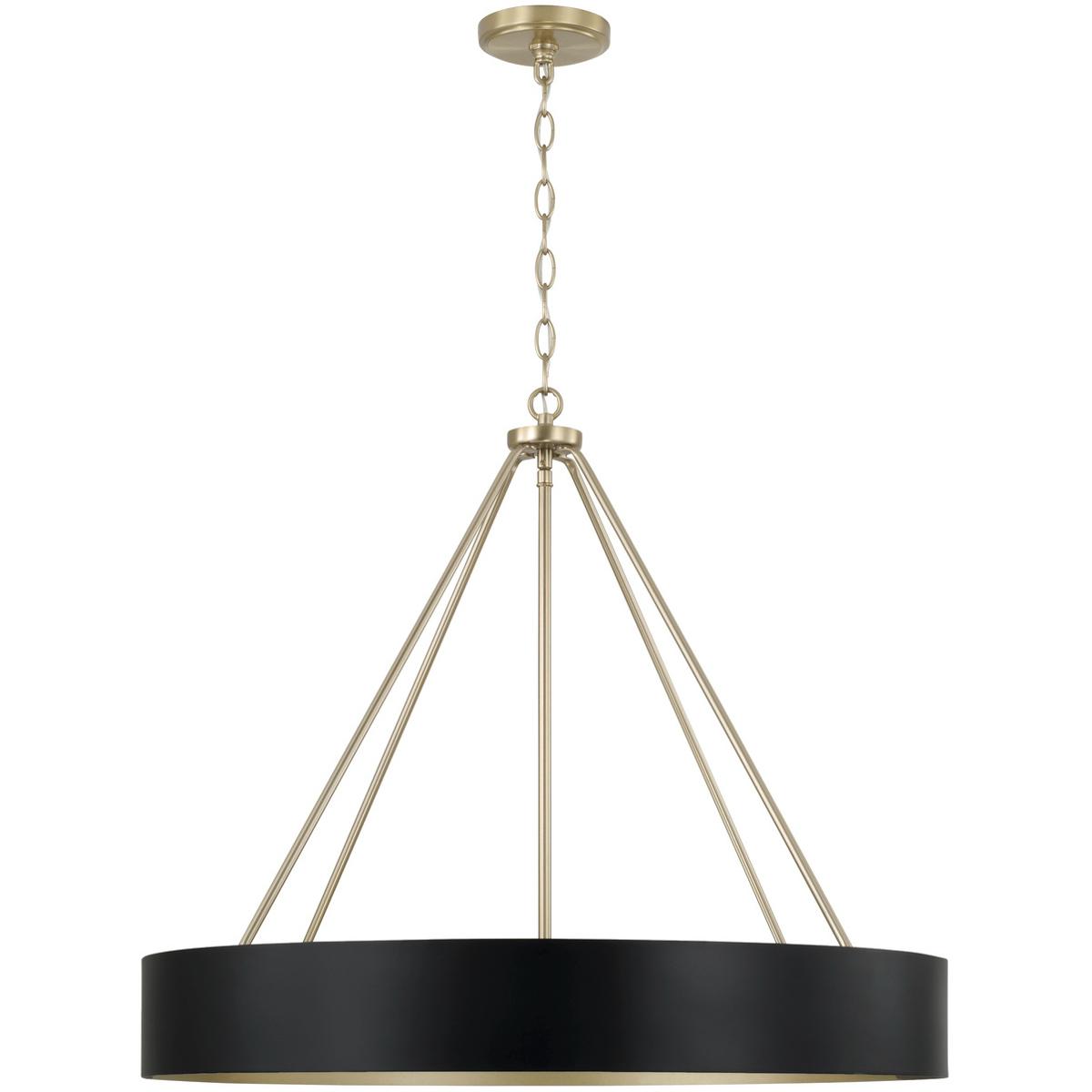 Lighting New York 453041RK Capital Lighting Weller 4 Light 27.5 inch Matte Brass and Black Chandelier Ceiling Light 453041RK - Open Box
