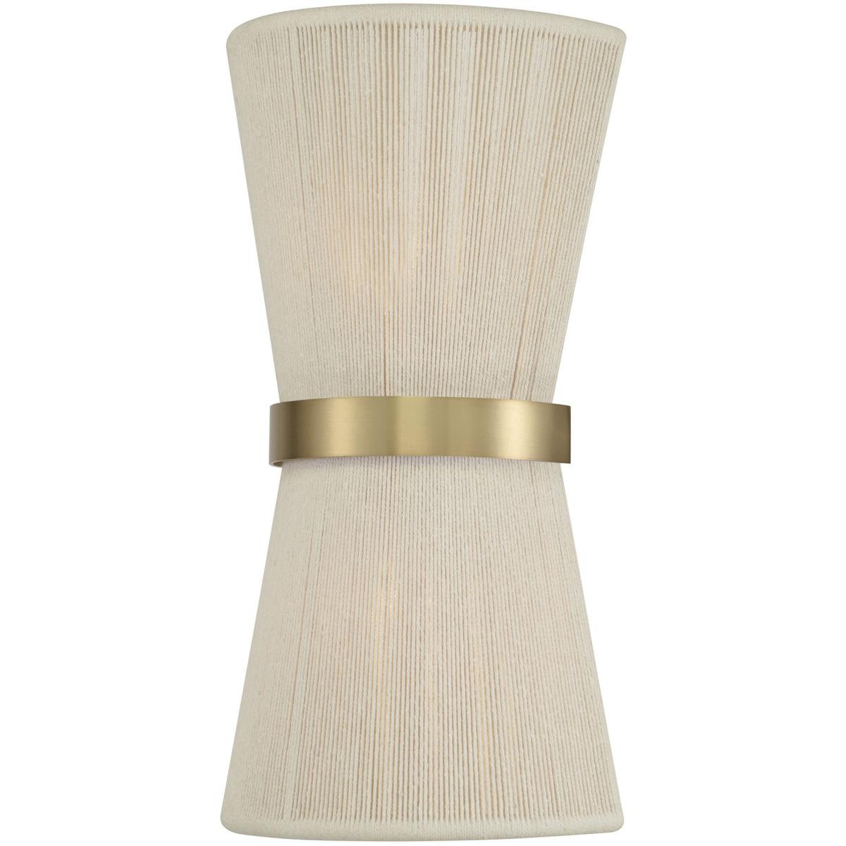 Lighting New York R-641221NP Capital Lighting Cecilia 2 Light 8.75 inch Bleached Natural Rope and Patinaed Brass Sconce Wall Light 641221NP - Open Box