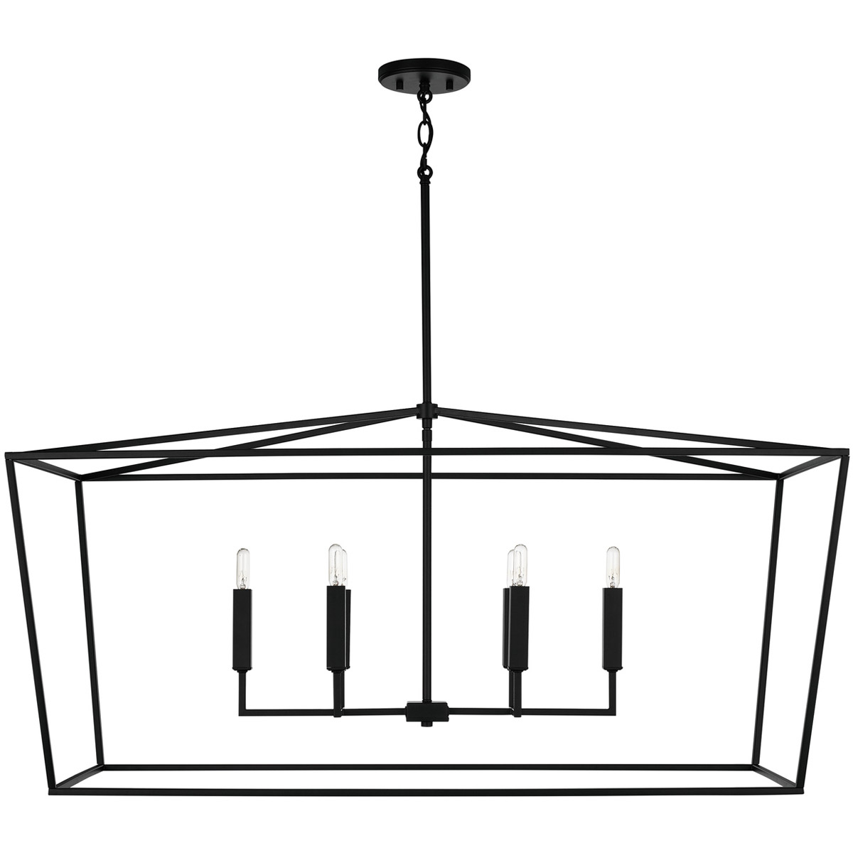 Capital Lighting 837661MB Thea 6 Light 42 inch Matte Black Island Ceiling Light