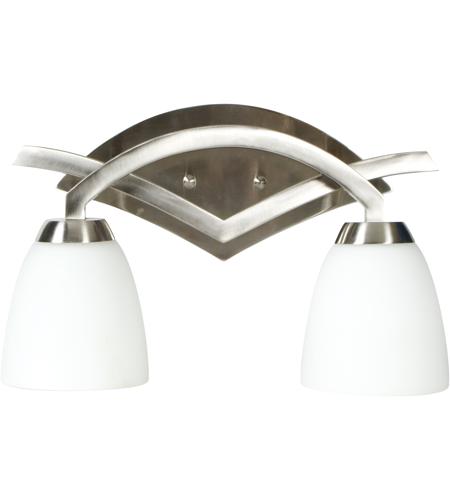 Craftmade 14016BNK2 Viewpoint 2 Light 16 inch Brushed Polished Nickel Vanity Light Wall Light in Cased Frost White Glass