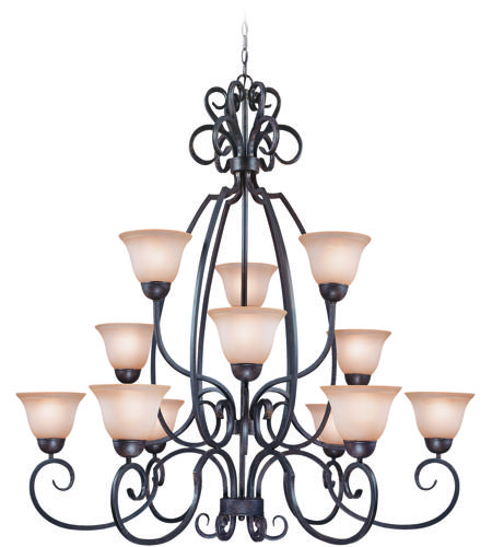 Craftmade 22012-FM Sheridan 12 Light 49 inch Forged Metal Chandelier Ceiling Light in Light Umber Etched