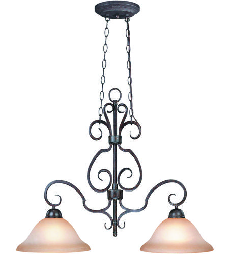 Craftmade 22022-FM Sheridan 2 Light 35 inch Forged Metal Island Light Ceiling Light in Light Umber Etched