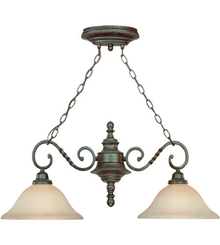 Craftmade 22422-ET Sutherland 2 Light 36 inch English Toffee Island Light Ceiling Light in Light Umber Etched