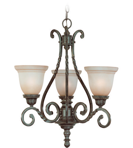 Craftmade 22443-ET Sutherland 3 Light 22 inch English Toffee Chandelier Ceiling Light in Light Umber Etched