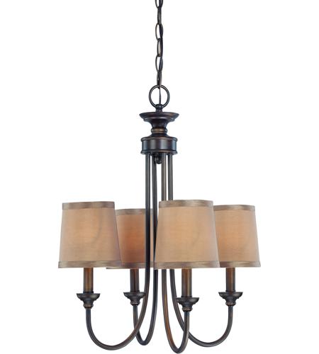 Craftmade 26124-BZ Spencer 4 Light 16 inch Bronze Chandelier Ceiling Light in Tea-Stained Glass, Shades Sold Separately
