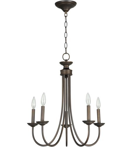 Craftmade 26125-BZ Spencer 5 Light 22 inch Bronze Chandelier Ceiling Light in Tea-Stained Glass, Shades Sold Separately