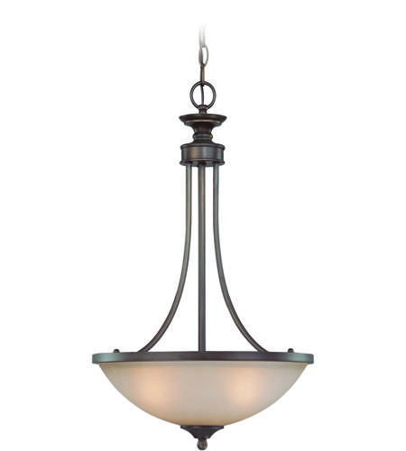 Craftmade 26133-BZ Spencer 3 Light 16 inch Bronze Inverted Pendant Ceiling Light in Tea-Stained Glass