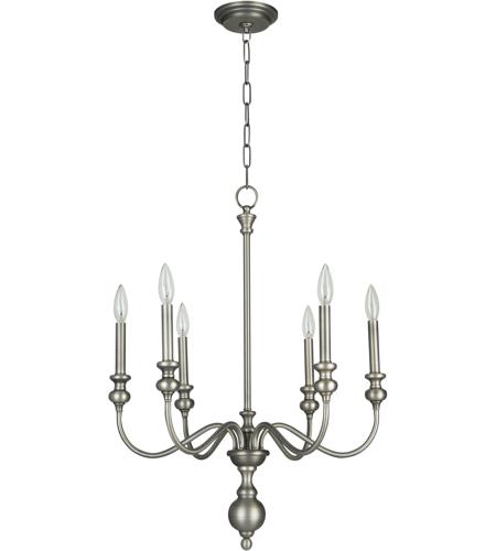 Craftmade 28526-AN Willow Park 6 Light 26 inch Antique Nickel Chandelier Ceiling Light in Black Shade