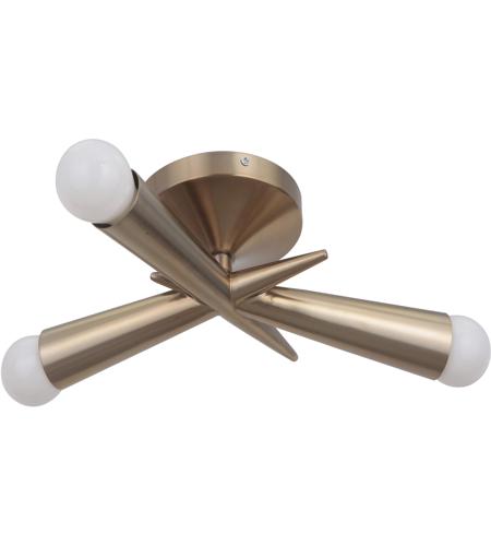 Nova 3 Light 16 Inch Satin Rose Gold Semi Flushmount Ceiling Light