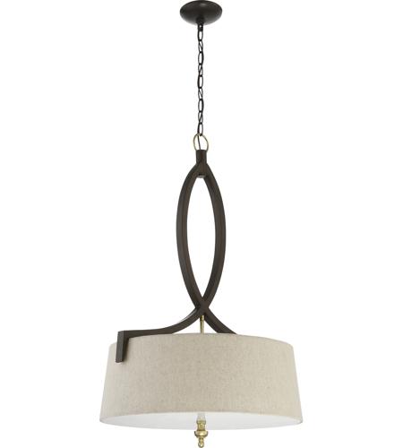 Colonial 3 Light 22 Inch Antique Gold And Bronze Pendant Ceiling Light