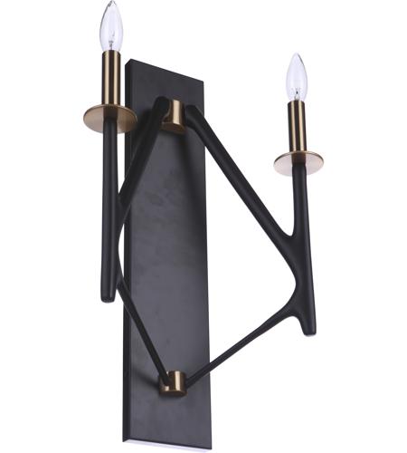 Craftmade 55562-FBSB The Reserve 2 Light 13 inch Flat Black/Satin Brass Wall Sconce Wall Light photo