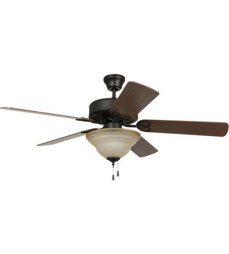 Builder Deluxe 52 Inch Aged Bronze Brushed With Reversible Dark Oak And Mahogany Blades Ceiling Fan