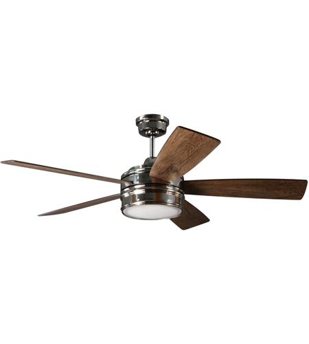 Braxton 52 Inch Polished Nickel With Reversible Dark Cedar And Mesquite Blades Ceiling Fan