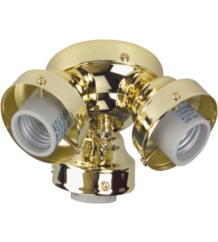 Craftmade F300-PB-LED Universal LED Polished Brass Fan Light Fitter, Shades Sold Separately