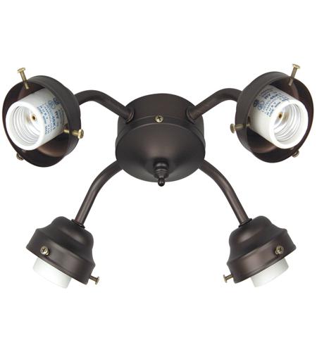 Craftmade F400L-AB Universal 4 Light Incandescent Antique Brass Fan Light Fitter, Shades Sold Separately