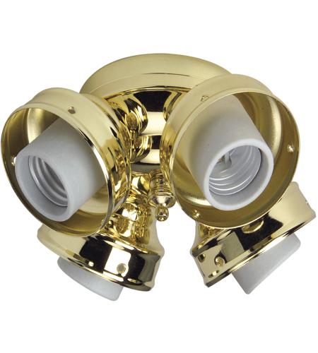 Craftmade F405L-PB Universal 4 Light Incandescent Polished Brass Fan Light Fitter, Shades Sold Separately