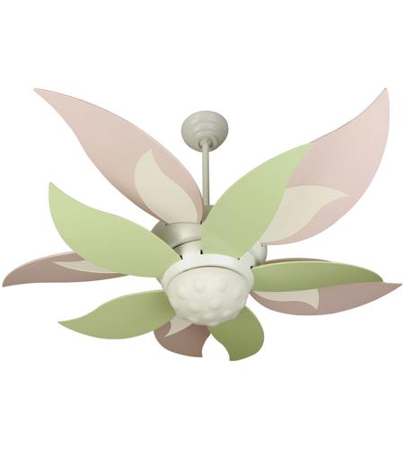 Craftmade K10367 Bloom 52 Inch White With Pink And Yellow And Green Blades Ceiling Fan Kit In Pink And Green