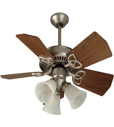 Piccolo 30 Inch Brushed Satin Nickel With Dark Oak Blades Ceiling Fan Kit In Alabaster Swirl Glass Incandescent