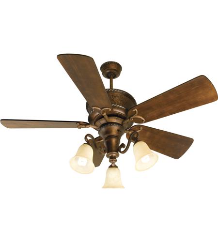 Riata 54 Inch Burnt Sienna With Distressed Walnut Blades Ceiling Fan Kit In Antique Scavo Glass Premier Hand Scraped Walnut