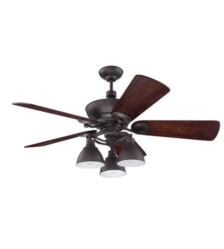 Craftmade K11066 Timarron 54 inch Aged Bronze Brushed with Hand-Scraped Walnut Blades Ceiling Fan Kit
