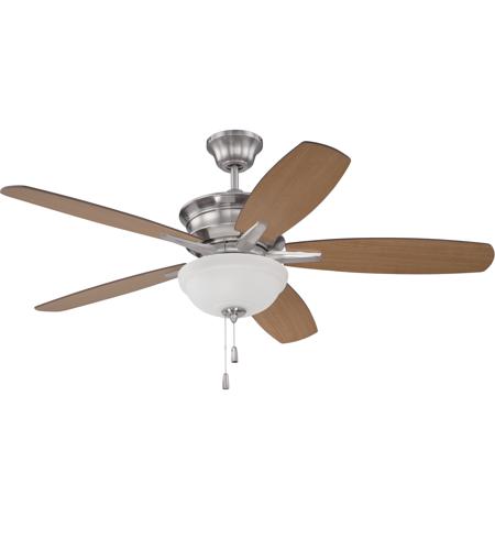 Penbrooke 52 Inch Brushed Polished Nickel With Reversible Dark Walnut And Teak Blades Ceiling Fan