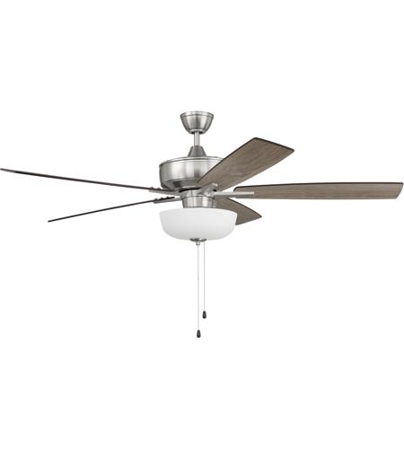 Craftmade S111BNK5-60DWGWN Super Pro 111 60 inch Brushed Polished Nickel with Driftwood/Grey Walnut Blades Contractor Ceiling Fan