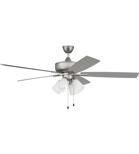 Craftmade S114BN5-60BNGW Super Pro 114 60 inch Brushed Satin Nickel with Brushed Nickel/Greywood Blades Contractor Ceiling Fan