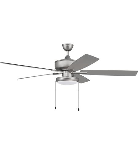 Craftmade S119BN5-60BNGW Super Pro 119 60 inch Brushed Satin Nickel with Brushed Nickel/Greywood Blades Contractor Ceiling Fan, Pan