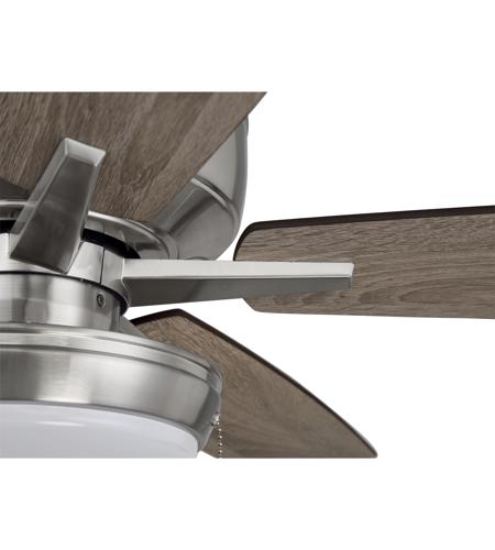Craftmade S119BNK5-60DWGWN Super Pro 119 60 inch Brushed Polished Nickel with Driftwood/Grey Walnut Blades Contractor Ceiling Fan, Pan S119BNK5-60DWGWN_500.jpg
