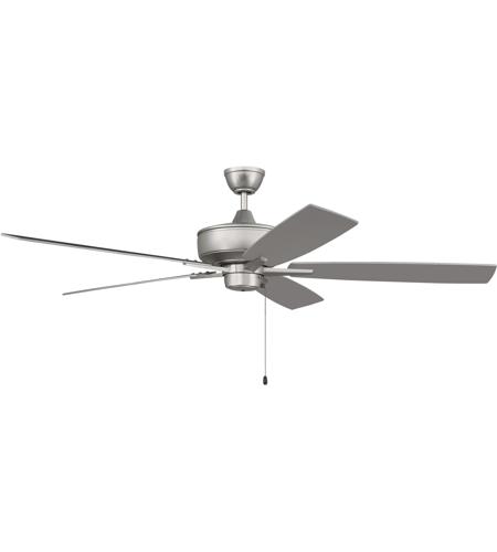 Craftmade S60BN5-60BNGW Super Pro 60 inch Brushed Satin Nickel with Brushed Nickel/Greywood Blades Contractor Ceiling Fan