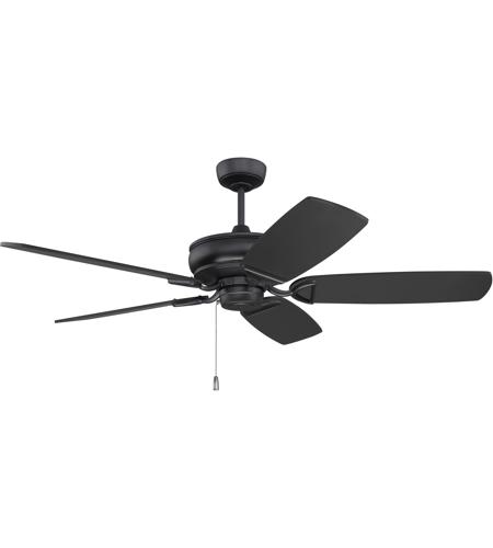 Craftmade SAP56FB5 Supreme Air DC 56 inch Flat Black with Flat Black/Greywood Blades Indoor/Outdoor Ceiling Fan