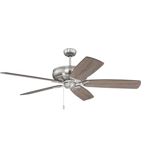 Craftmade SAP62BNK5 Supreme Air DC 62 inch Brushed Polished Nickel with Grey Walnut/Driftwood Blades Indoor/Outdoor Ceiling Fan