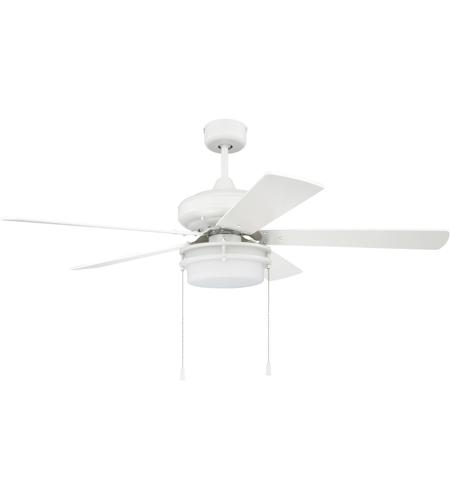 Craftmade STO52W5 Stonegate 52 inch White with White/Ash Blades Ceiling Fan