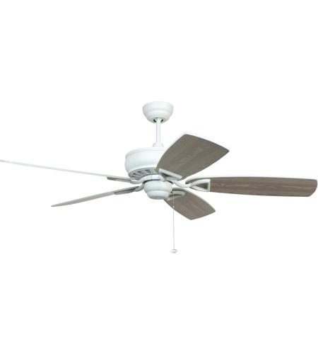 Craftmade SUA56WW5 Supreme Air 56 inch White with Reversible Matte White and White Washed Blades Indoor/Outdoor Ceiling Fan