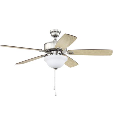 Craftmade TCE52BNK5C1 Twist N Click 52 inch Brushed Polished Nickel with Ash/Mahogany Blades Ceiling Fan