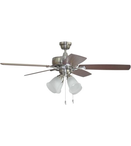Craftmade TCE52BNK5C4 Twist N Click 52 inch Brushed Polished Nickel with Ash/Mahogany Blades Ceiling Fan
