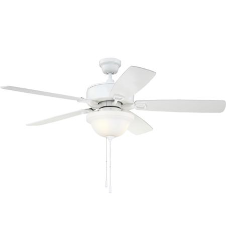 Craftmade TCE52W5C1 Twist N Click 52 inch White with White/Washed Oak Blades Ceiling Fan TCE52W5C1_1.jpg
